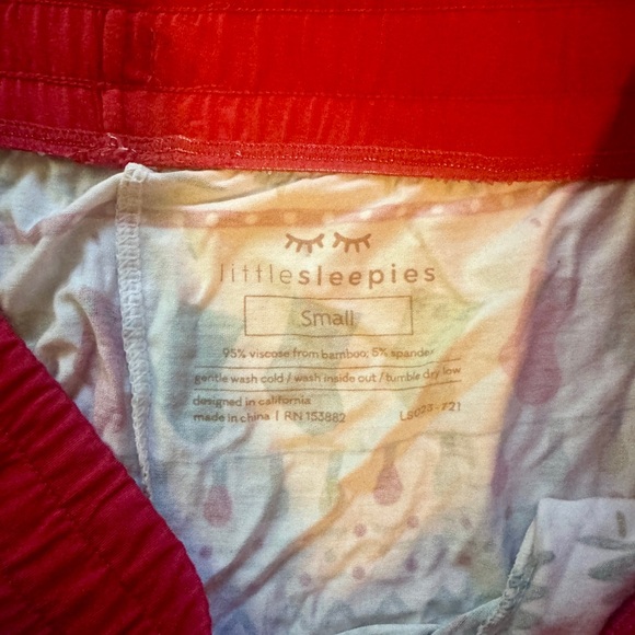 Little Sleepies Red and White Pajama Pants - Picture 2 of 3
